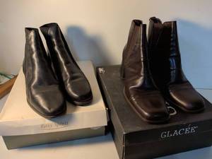 lot 11 image: Womens Leather Ankle Boots Lot - Easy Spirit and Glac�e Brands