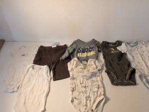 lot 99 image: Mixed Baby Clothing Bundle - Newborn Onesies and Long Sleeve Shirts
