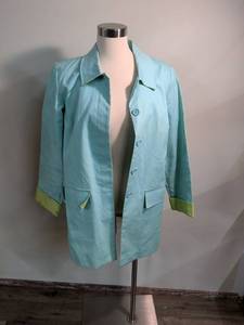 lot 122 image: Jamaica Bay Womens Turquoise Green Button-Front Shirt