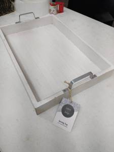 lot 20409 image: Gallerie of  Design white wooden serving tray