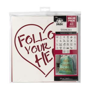 lot 20433 image: FolkArt Paper Stencil Value Pack  Inspiration  12 in x 12 in  26 Piece
