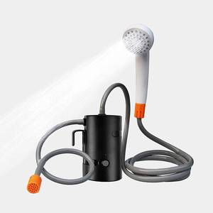 lot 20474 image: AZXJC Portable Outdoor Shower, Camp shower with 3 LED Lights, 4400mAh Battery Powered Camping Shower Pump for HikingOutdoor, Travel, Beach, Pet, Flowering, Waterproof &USB Rechargeable 2 Flow Mode