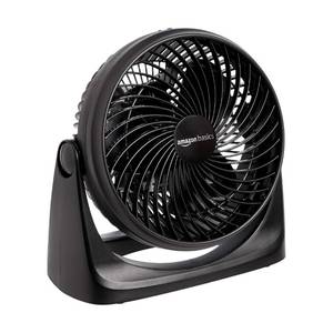 lot 20475 image: Amazon Basics Air Circulator Desk Fan for Bedroom, Home and Office, 90-Degree Tilt Head, 3 Speed Settings, Cooling, 35 Watts, Black, 11.1W x 6.3D x 10.9H