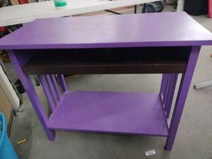 lot 20504 image: Purple Desk with Pull Out Drawer
