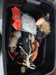 lot 20516 image: Tote of Miscellaneous Halloween Decor