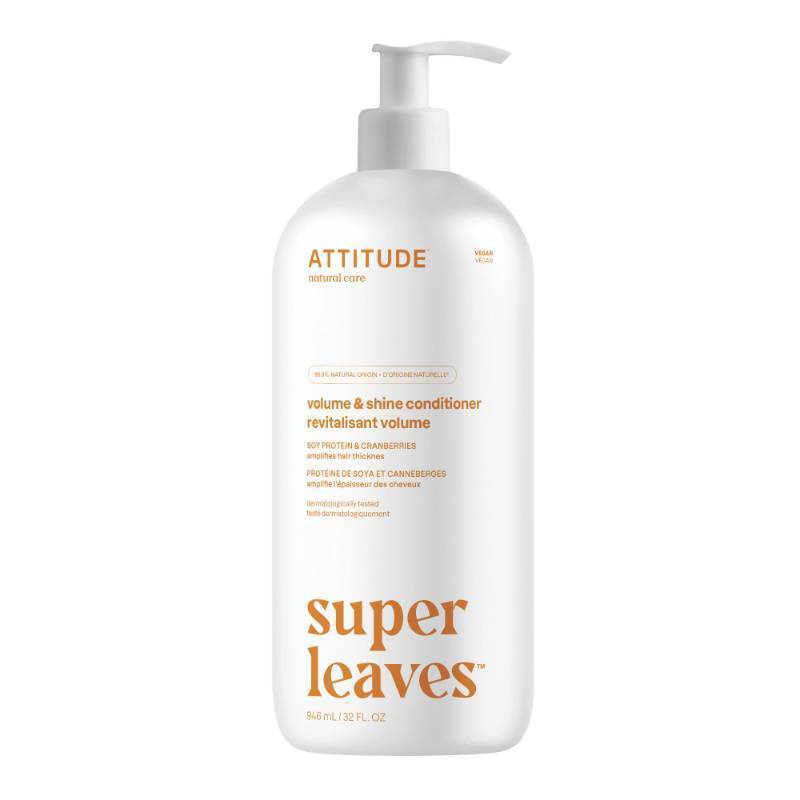 lot 45753 image: ATTITUDE Volume and Shine Hair Conditioner, For Thin Hair, Naturally Derived Ingredients, Vegan Detangler, Dermatologically Tested, Soy Protein & Cranberries, 32 Fl Oz - Retail $19