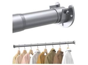lot 27253 image: Closet Rods for Hanging Clothes, Up to 51 Inches Adjustable Metal Closet Rod - Retail $19
