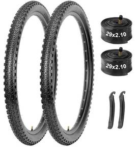 lot 27259 image: 2-Pack Mountain Bike Tires & Tubes Set 2627.529-Inch Puncture-Protection MTB Tires with Heavy-Duty Butyl Inner Tubes & Tire Levers for Off-Road Cycling - Retail $54