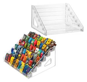 lot 27266 image: 2 Pack Toy Cars Display Shelf for Hot Wheels, Clear 7 Layers Toy Cars Display Case Storage Organizer - Retail $22