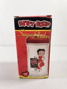 lot 105 image: Betty Boop Sugar Shaker Glass Container with Red Lid