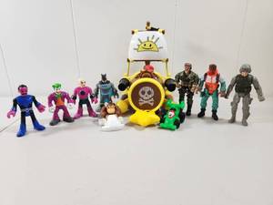 lot 175 image: Mixed Action Figure Lot with Pirate Ship and Characters