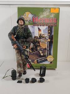 lot 194 image: The Ultimate Soldier German Machine Gunner WWII Action Figure Original Box