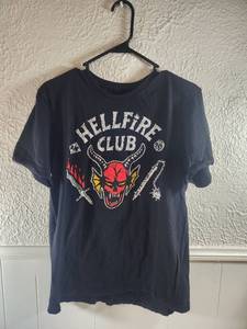 lot 246 image: Stranger Things Hellfire Club Graphic T-Shirt Size Medium