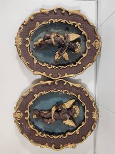 lot 270 image: Baroque Angel Relief Plaques Set