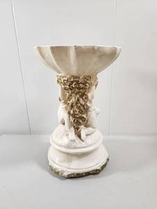 lot 273 image: White Ceramic Cherub Pedestal Bowl