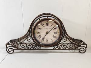 lot 277 image: Sterling & Noble Decorative Mantel Clock with Scrollwork Frame