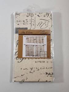 lot 328 image: Park B. Smith Script Linen Cafe Curtains Set