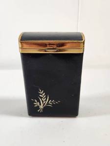 lot 340 image: Buxton Black Compact Cigarette Case with Gold Trim