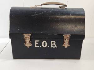 lot 357 image: Personalized Metal Lunch Box with E.O.B. Initials