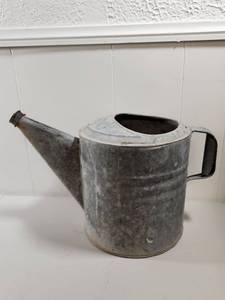 lot 359 image: Galvanized Metal Watering Can with Handle and Spout