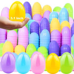 lot 22292 image: 24 Pcs 3.1 Large Golden Plastic Easter Eggs Empty Fillable Easter Basket Stuffers Perfect for Surprise Egg Hunt Game Shiny Metallic Gold Egg Shells for Filling Treats Filler Kids Party Favor Prize