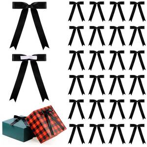 lot 31781 image: Riceshoot Satin Ribbon Bows 5x7 Self Adhesive Stick on Premade Satin Bows with Double Sided Tape for Gift Wrapping DIY Crafts Decor Wedding Bridal Birthday Balloons(Black) - Retail $9