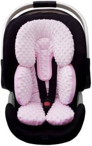 lot 31782 image: Pro Goleem Infant Car Seat Head Neck Body Support, Ultra-Soft Minky and Microfiber Newborn Car Seat Insert, Perfect for Car Seat, Stroller, 2-in-1 Reversible, Girls, Pink - Retail $20