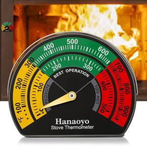 lot 31788 image: Hanaoyo Wood Stove Thermometer with Large Dial, Magnetic Stove Pipe Thermometer for Wood, Gas, and Pellet Stoves (2 Pieces) - Retail $1,121