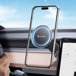 lot 31795 image: andobil Upgrade Tesla Phone Mount Strong Magnet & Foldable MagSafe Car Mount for Tesla New Model Y Juniper Model 3, 360° Adjustable Tesla Phone Holder fits iPhone 17 16 15 Pro Max, Tesla Accessories - Retail $40