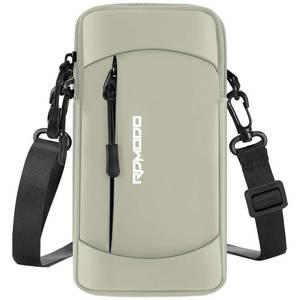 lot 31798 image: RDMODO Phone Holder for Running, Water-Resistance Armband with Crossbody Strap, Lightweight Running Armband Phone Holder, Adjustable Elastic Band for iPhone Samsung 7.5 Inch (Crossbody Bag Khaki) - Retail $9