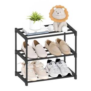 lot 42106 image: Autonomier 3 Tier Extra Small Shoe Rack (16.3 Wide), Narrow Stackable Shoe Shelf for Kids Toddler Adult, Lightweight Shoe Rack Stand for Closet Dorm Storage Organizer, Front Door Entrance, Entryway - Retail $9