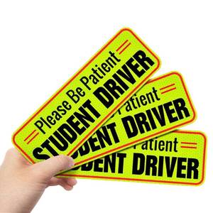 lot 42115 image: Reflective Student Driver Magnet  12 Car Magnet Sticker for New & Beginner Drivers  Weatherproof & Magnetic  Accessories for Student Driver  Driving Signs Stickers