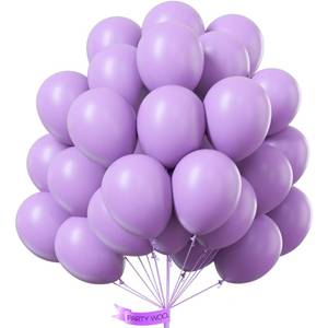 lot 42117 image: PartyWoo Lavender Balloons 100pcs 12 Inch Light Pastel Purple Lilac Purple Latex Helium Balloons for Birthday Baby Shower Graduation Wedding Anniversary Bridal Shower Party Decorations Purple-Q10 - Retail $8