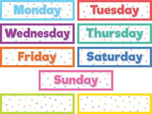 lot 42120 image: Teacher Created Resources Colorful Magnetic Days of The Week (TCR77517) - Retail $19