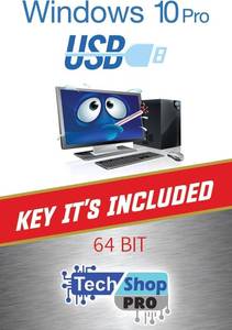 lot 42128 image: Tech-Shop-pro Compatible Key OEM Win10 profesional 64 Bit USB Installation media onilne activatiation Key C. Install To Factory Fresh, Recover, Intended for newer Systems - Retail $5