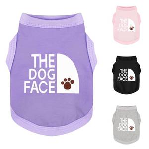 lot 42129 image: Comfortable and Breathable Dog Shirt Soft, Lightweight Cotton Dog Clothes with The Dog Face Print, Perfect for Everyday Wear, Small and Medium Breeds - Personality Canine Attire Purple XXL - Retail $10