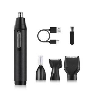 lot 42150 image: POSIKO Ear and Nose Hair Trimmer Clipper - 4-in-1 Grooming Tool for Nose Hair, Ear Hair, Beard, Eyebrows, Head Hair, Body Hair, Armpit, Leg (Black) - Retail $10