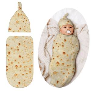 lot 42174 image: Jarverce Burrito Newborn Swaddle Blanket for Baby, Soft Swaddling Funny Tortilla Costume Clothes - Retail $9