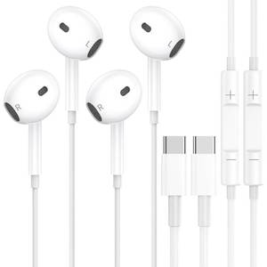 lot 42197 image: 2 Packs USB C Wired Headphones for iPhone 171615 Pro Max Plus, Type C Earbuds with Mic & Volume Control Nosie Reduction, Earphones HiFi Stere for iPad Pro, Galaxy S23S22S21S20Ultra Note 1020