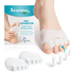 lot 42207 image: Toe Separators & Spacers for Men and Women, Bunion Corrector for Women Big Toe Relief, Upgraded Ball of Foot Cushion, Gel Foot Pads for Bunions & Hammer Toe, Yoga Toes, Foot Alignment, 2 PCS - Retail $10