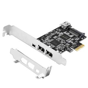 lot 42214 image: LinksTek 4-Ports PCIE 1394A Firewire 400 Card for Windows OS and MAC OS PCs, TI TSB43AB23, 3X 6Pin and 1X 4Pin 1394A Interface, with 4Pin to 6Pin 1394A Cables and Low Profile Bracket (PCIE-TSB43AB23) - Retail $30