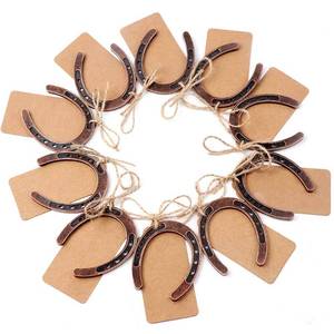 lot 42218 image: OurWarm 10pcs Good Lucky Horseshoe Wedding Favors with Kraft Tags Rustic Horseshoe Gifts for Vintage Wedding Party Decorations - Retail $10
