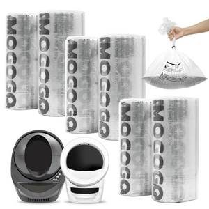 lot 42229 image: AMOGOGOPET Waste Bags, Compatible with Litter Robot 453, 150 Pack Liners for Self Cleaning Litter Box, 9-11 Gallon Capacity, Pre-Separated, Transparent, Replacement Cat Litter Bags - Retail $40