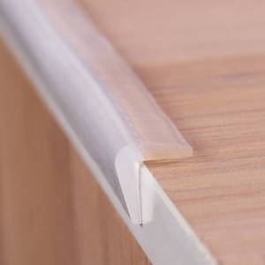 lot 42230 image: Edge Protector 100% Silicone, Baby Proofing Thin Corners Clear Guards, Pre-Tape Adhesive Soft for Kids Safety, Child Table Cabinets Furniture Bumper (25x25 in (Thin Width), 12 FT) - Retail $22