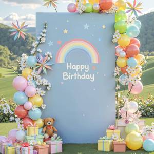 lot 45165 image: Wedding Arch Cover Dusty Blue 6.6FT x 4FT Square Arch Backdrop Cover Stretchy Spandex Arch Covers Fitted Balloon Photo Square Backdrop for Birthday Baby Shower Party Ceremony Banquet Decorations - Retail $20