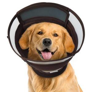 lot 45181 image: AuraPaw Soft Dog Cone for Dogs After Surgery,Foldable Dogs Cone Collar,Adjustable E Collar Alternative to Stop Licking,Pet Cones for Dog,Doggy Surgery Collar,Dogs Recovery Collars & Cones,Brown,L - Retail $34