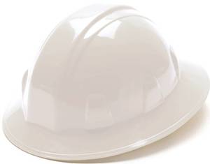 lot 45198 image: Pyramex Safety SL Series Full Brim Hard Hat, 4-Point Ratchet Suspension, White, Medium - Retail $17
