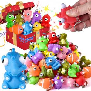 lot 45205 image: HOZUZER Squishy Toys Kids Party Favors - 32 Packs Popping Eyes Animal Keychains, Fidget Toys Bulk for Kids Birthday Party Goodie Bag Stuffers, End of The Year Gifts for Students - Retail $27
