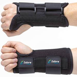 lot 45214 image: Carpal Tunnel Wrist Brace Support with 2 Straps and Metal Splint Stabilizer - Helps Relieve Tendinitis Arthritis Carpal Tunnel Pain - Reduces Recovery Time for Men Women - Left (SM) - Retail $16
