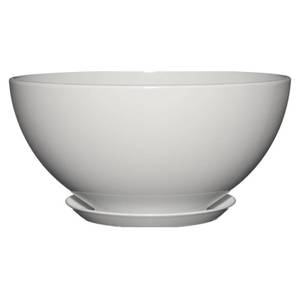lot 45215 image: Classic Home and Garden Rosie Modern Planter wDrainage - Contemporary Planter Bowls - Shallow Round Vases for Small Plants - Versatile Indoor & Outdoor Pots (10 Stark White) - Retail $18